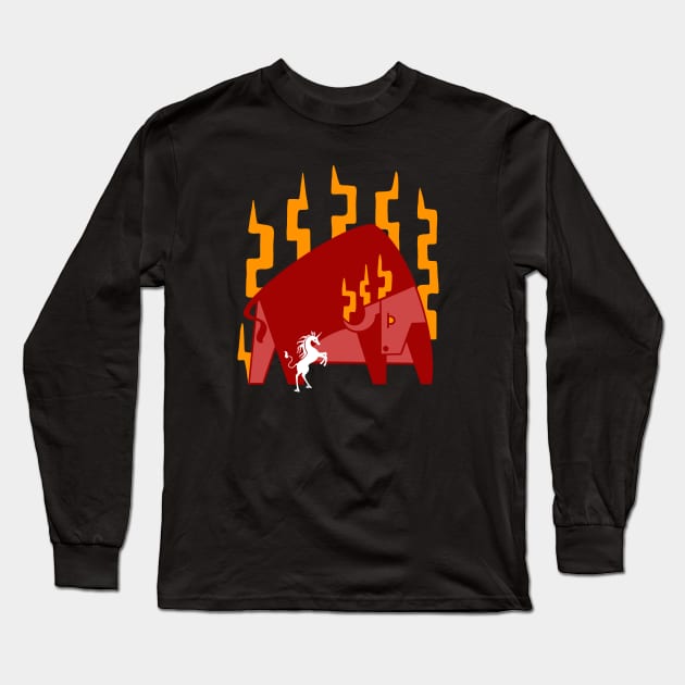 The Unicorn and Bull Long Sleeve T-Shirt by tigerbright